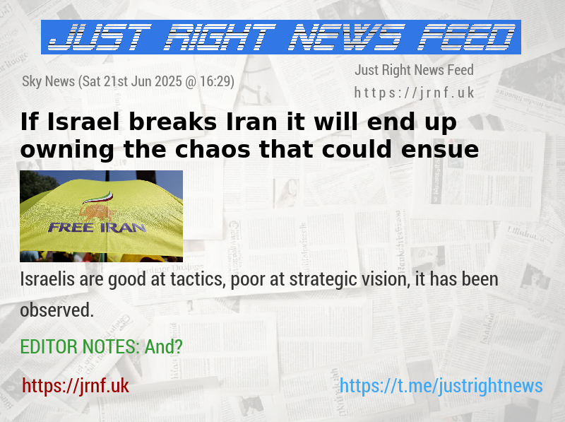 If Israel breaks Iran it will end up owning the chaos that could ensue