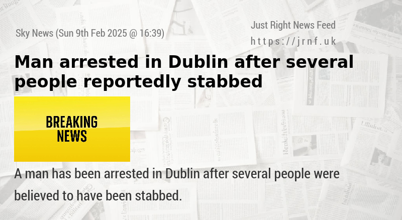 Man arrested in Dublin after several people reportedly stabbed