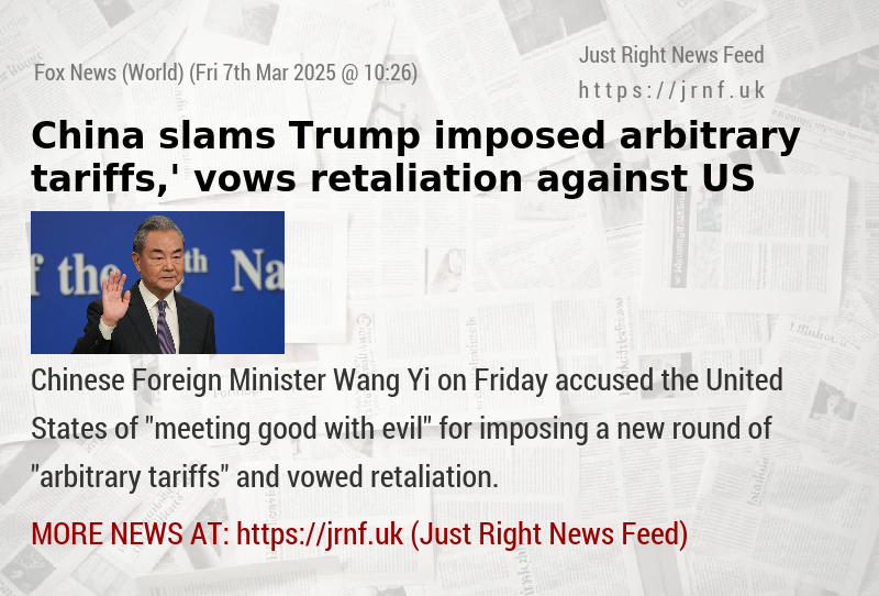 China slams Trump—imposed ‘arbitrary tariffs,’ vows retaliation against US