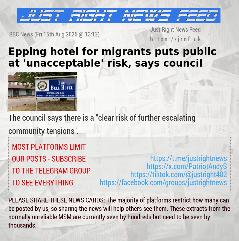 Epping hotel for migrants puts public at ’unacceptable’ risk, says council