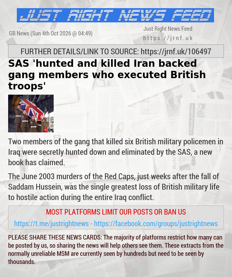 SAS ’hunted and killed Iran—backed gang members who executed British troops’