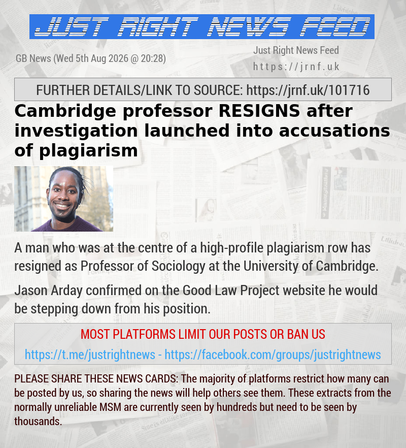 Cambridge professor RESIGNS after investigation launched into accusations of plagiarism