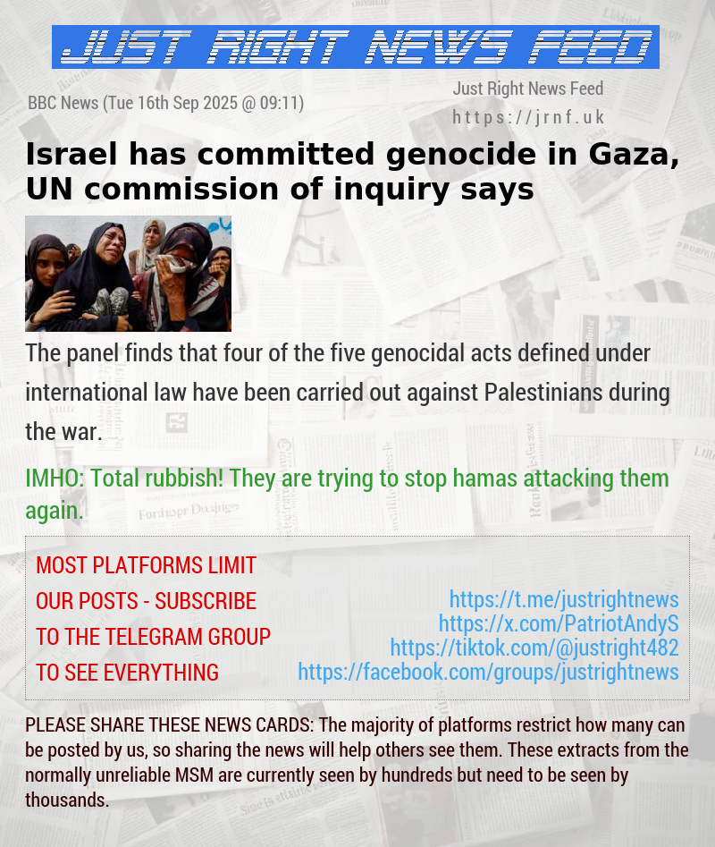 Israel has committed genocide in Gaza, UN commission of inquiry says