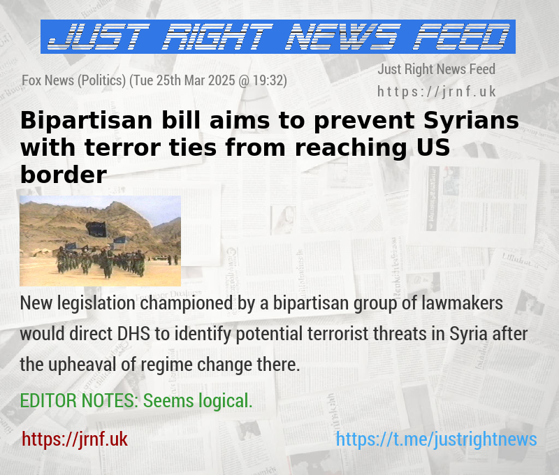 Bipartisan bill aims to prevent Syrians with terror ties from reaching US border