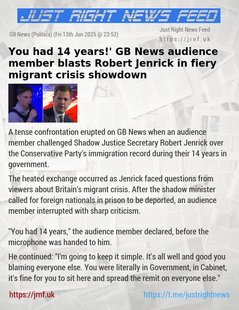 ‘You had 14 years!’ GB News audience member blasts Robert Jenrick in fiery migrant crisis showdown