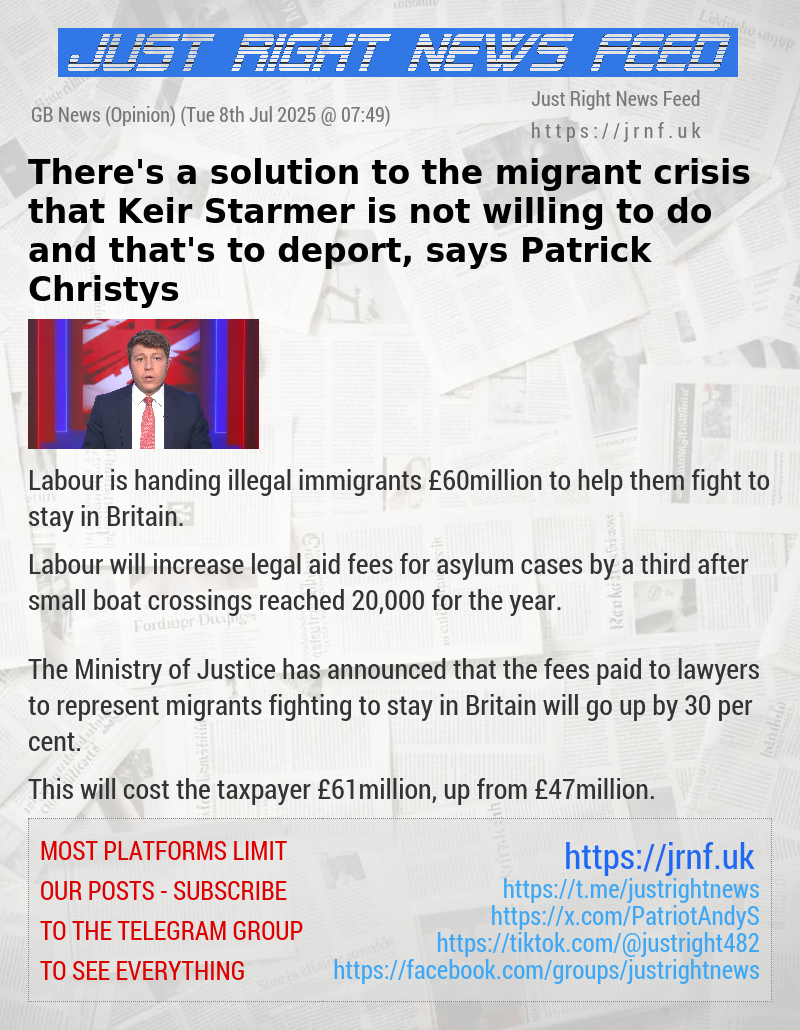 There’s a solution to the migrant crisis that Keir Starmer is not willing to do and that’s to deport, says Patrick Christys