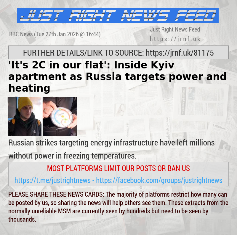 ’It’s 2C in our flat’: Inside Kyiv apartment as Russia targets power and heating