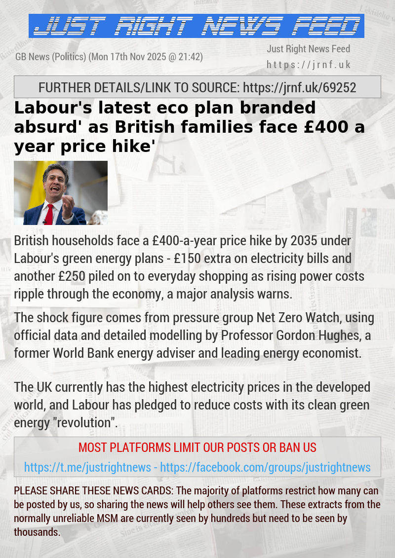 Labour’s latest eco plan branded ‘absurd’ as British families ‘face &pound;400—a—year price hike’