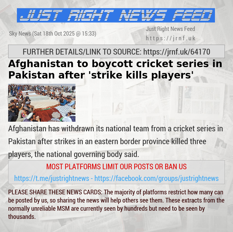 Afghanistan to boycott cricket series in Pakistan after ’strike kills players’