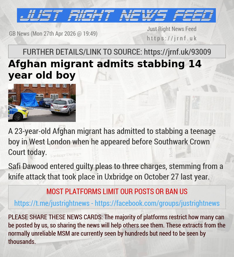 Afghan migrant admits stabbing 14—year—old boy