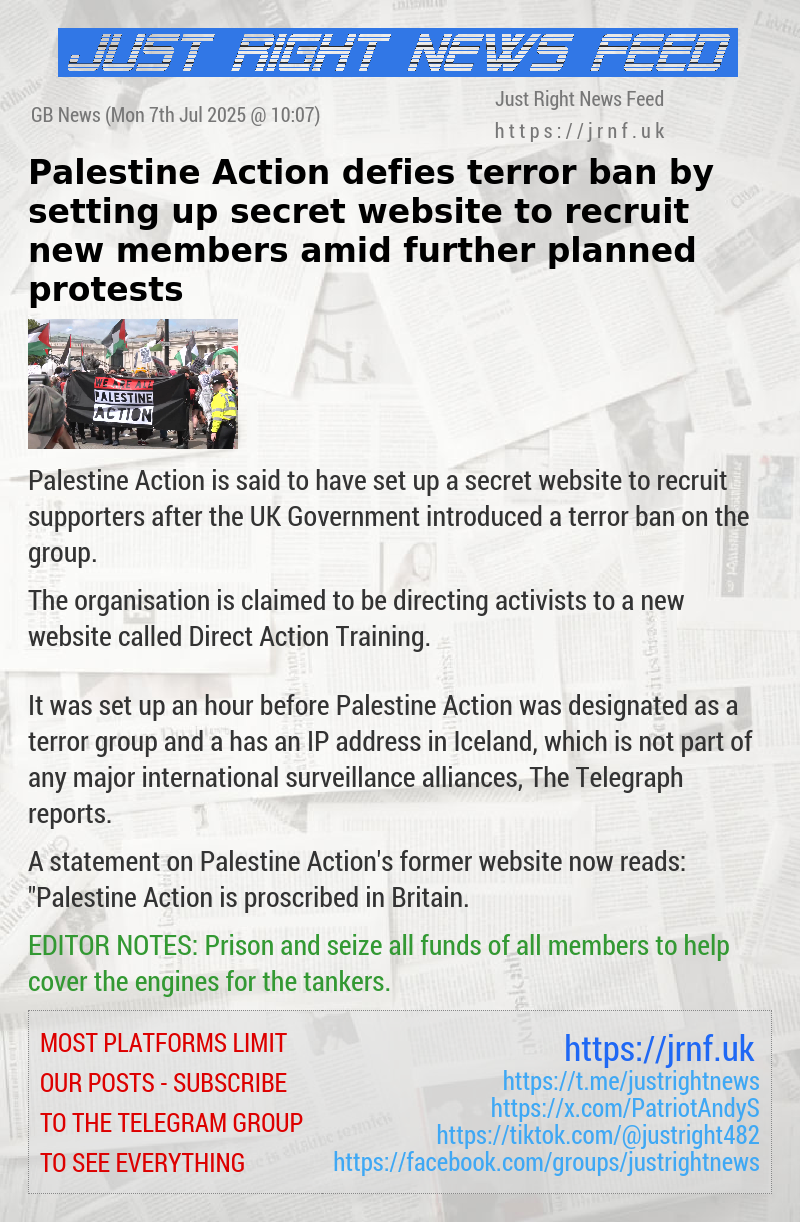 Palestine Action defies terror ban by setting up secret website to recruit new members amid further planned protests