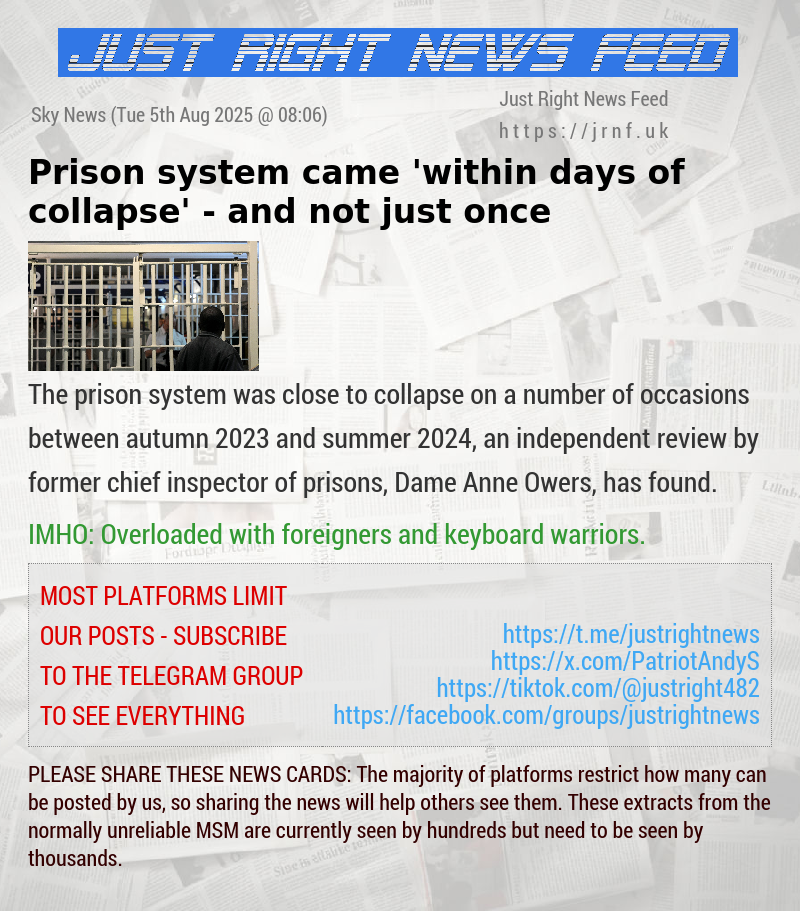 Prison system came ’within days of collapse’ — and not just once