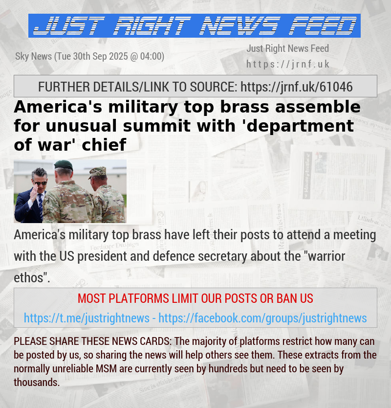 America’s military top brass assemble for unusual summit with ’department of war’ chief