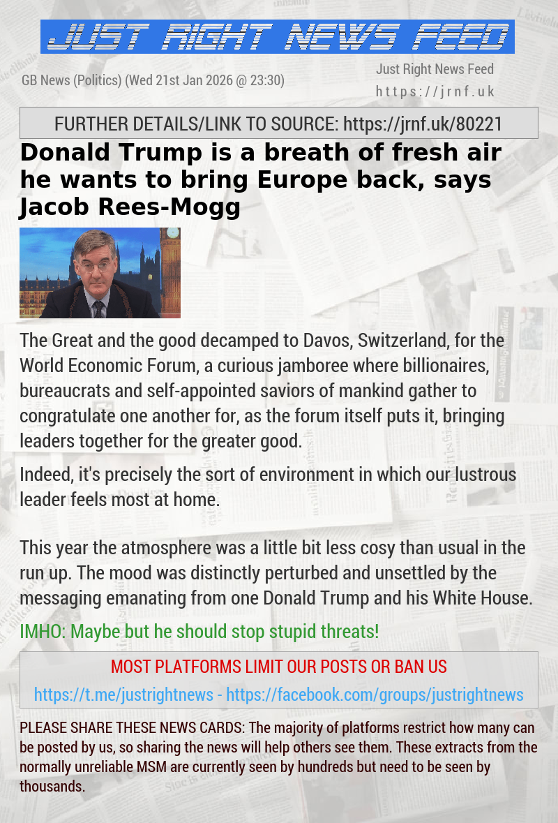 Donald Trump is a breath of fresh air he wants to bring Europe back, says Jacob Rees—Mogg