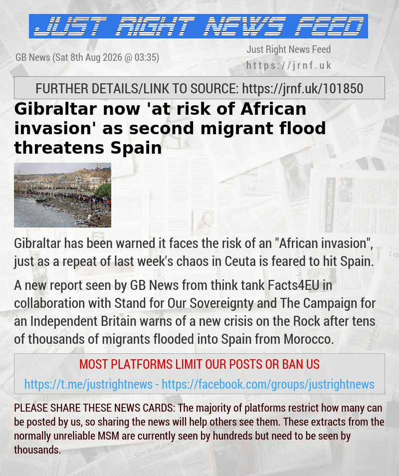 Gibraltar now ’at risk of African invasion’ as second migrant flood threatens Spain