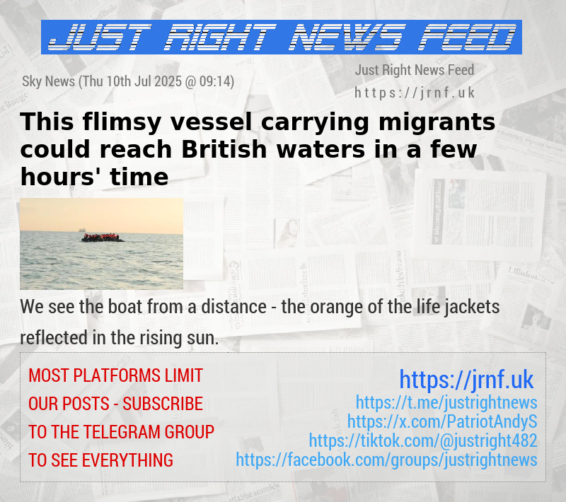 This flimsy vessel carrying migrants could reach British waters in a few hours’ time