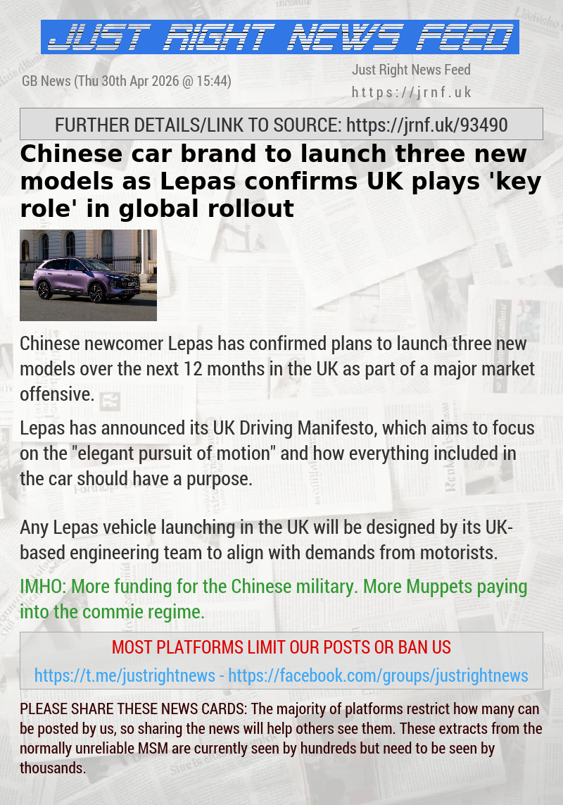 Chinese car brand to launch three new models as Lepas confirms UK plays ’key role’ in global rollout