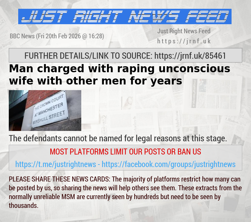 Man charged with raping unconscious wife with other men for years