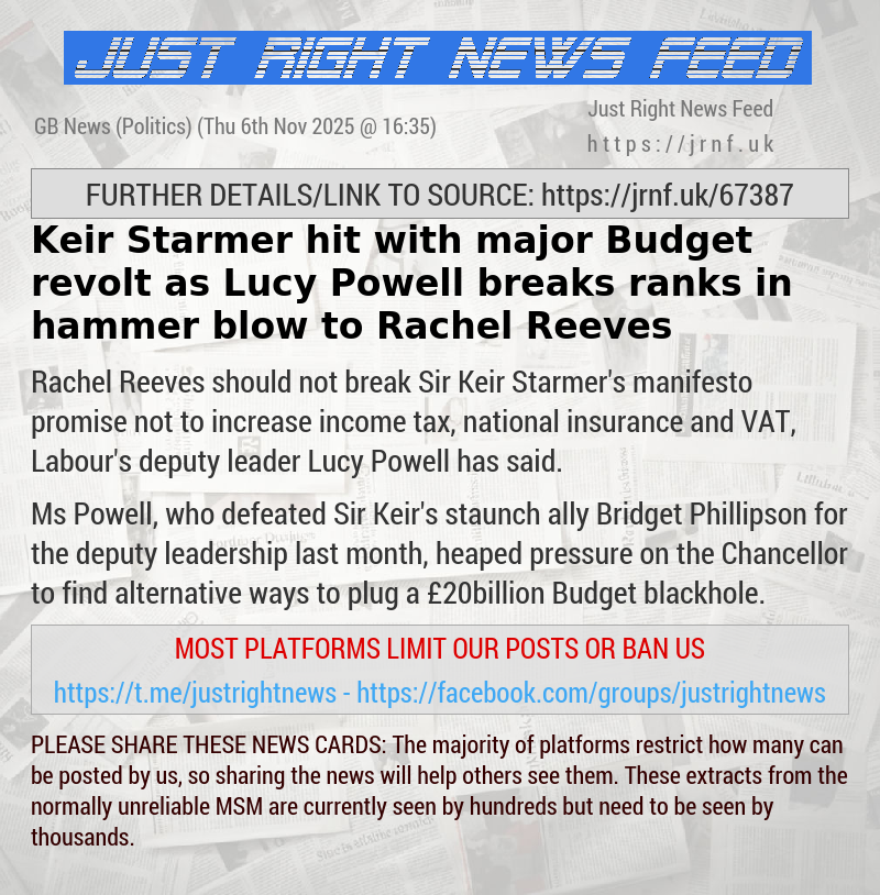 Keir Starmer hit with major Budget revolt as Lucy Powell breaks ranks in hammer blow to Rachel Reeves