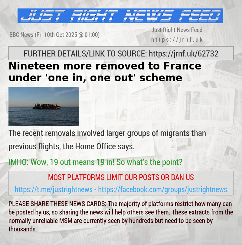 Nineteen more removed to France under ’one in, one out’ scheme