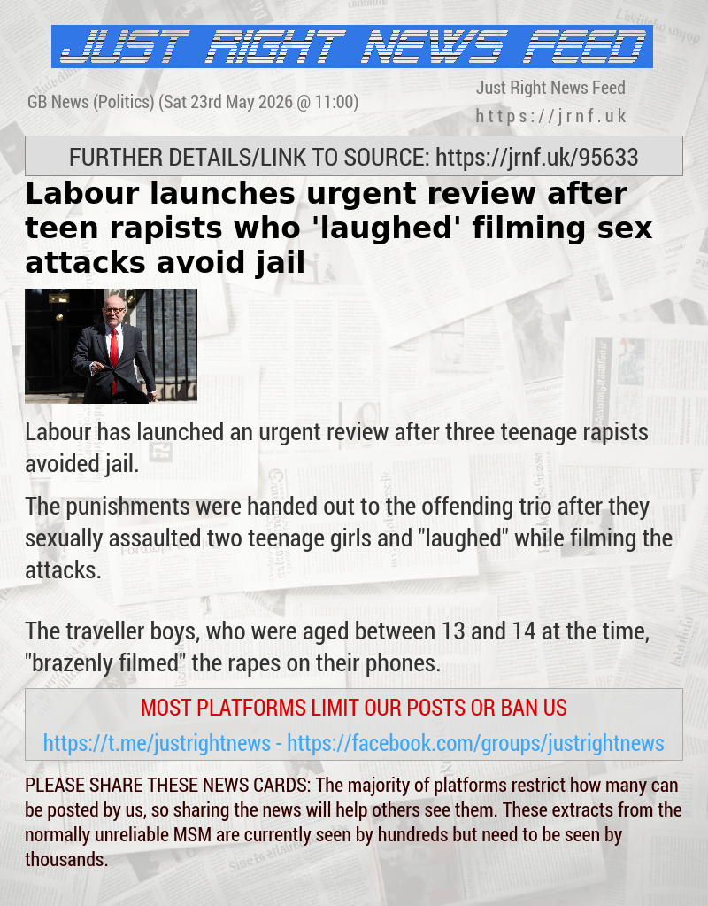 Labour launches urgent review after teen rapists who ’laughed’ filming sex attacks avoid jail