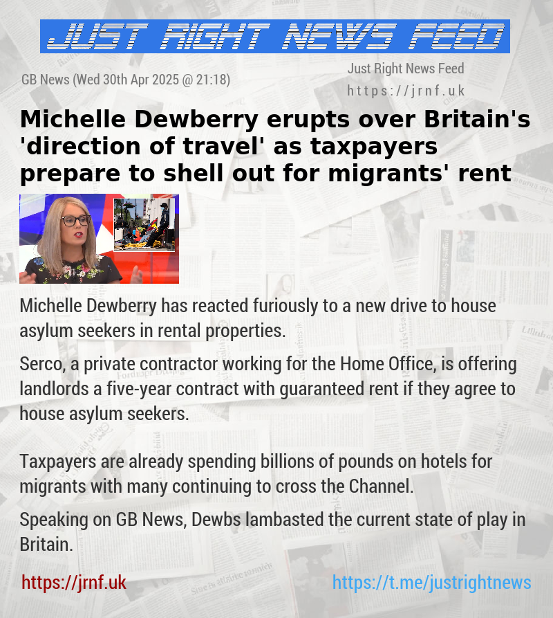 Michelle Dewberry erupts over Britain’s ’direction of travel’ as taxpayers prepare to shell out for migrants’ rent