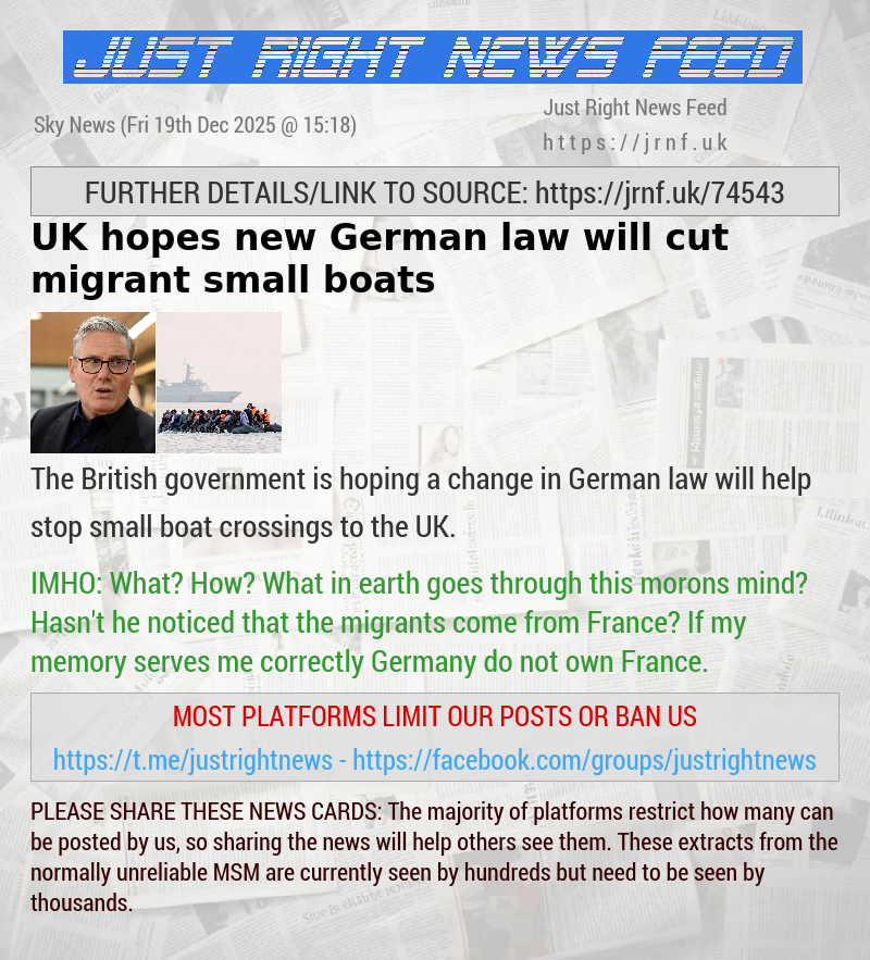 UK hopes new German law will cut migrant small boats