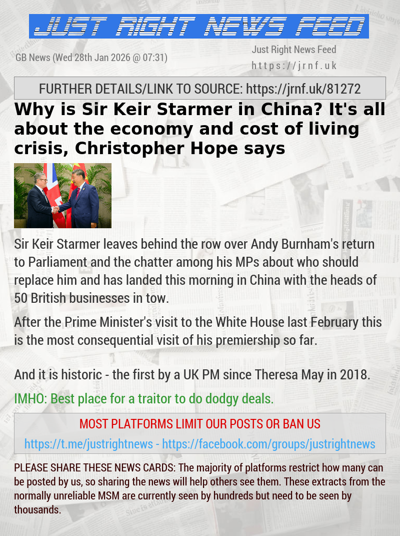 Why is Sir Keir Starmer in China? It’s all about the economy and cost of living crisis, Christopher Hope says