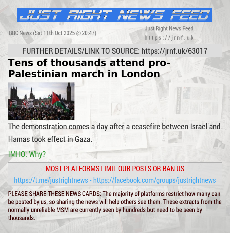 Tens of thousands attend pro—Palestinian march in London