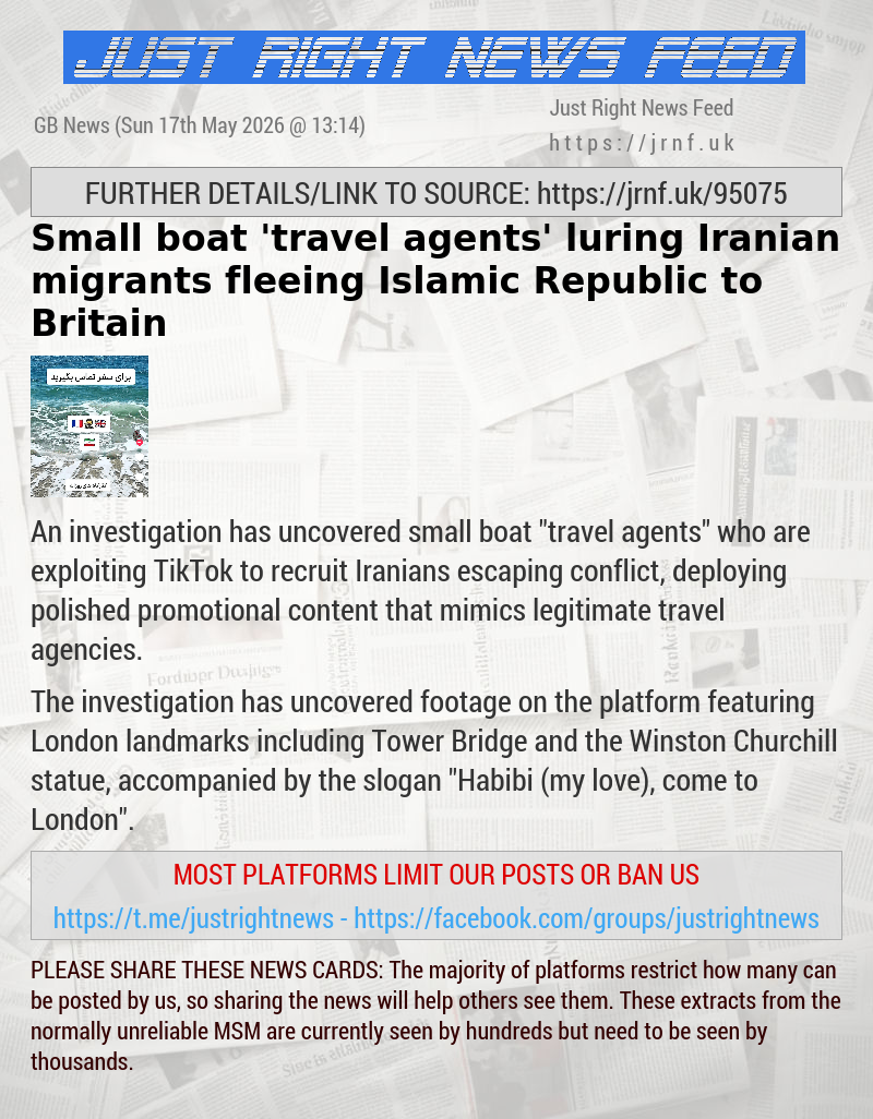 Small boat ’travel agents’ luring Iranian migrants fleeing Islamic Republic to Britain