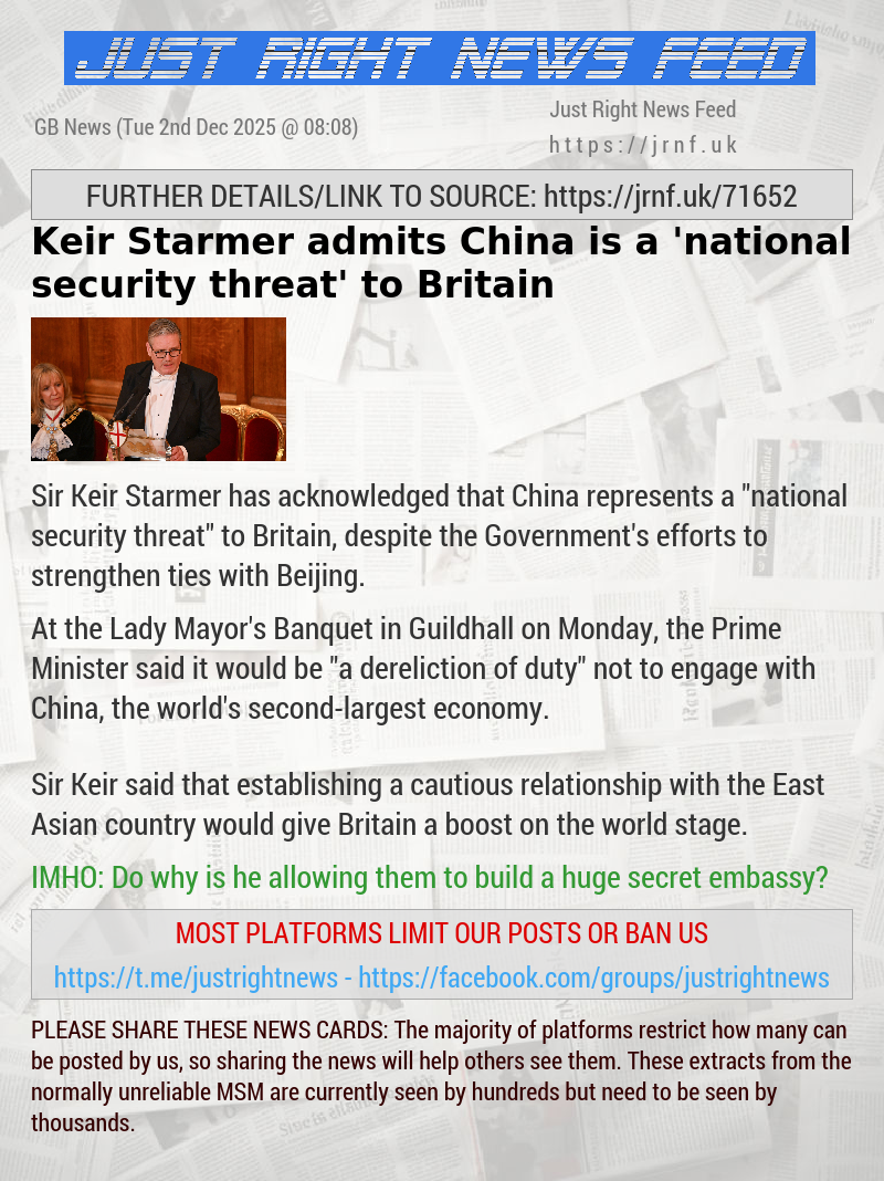 Keir Starmer admits China is a ’national security threat’ to Britain