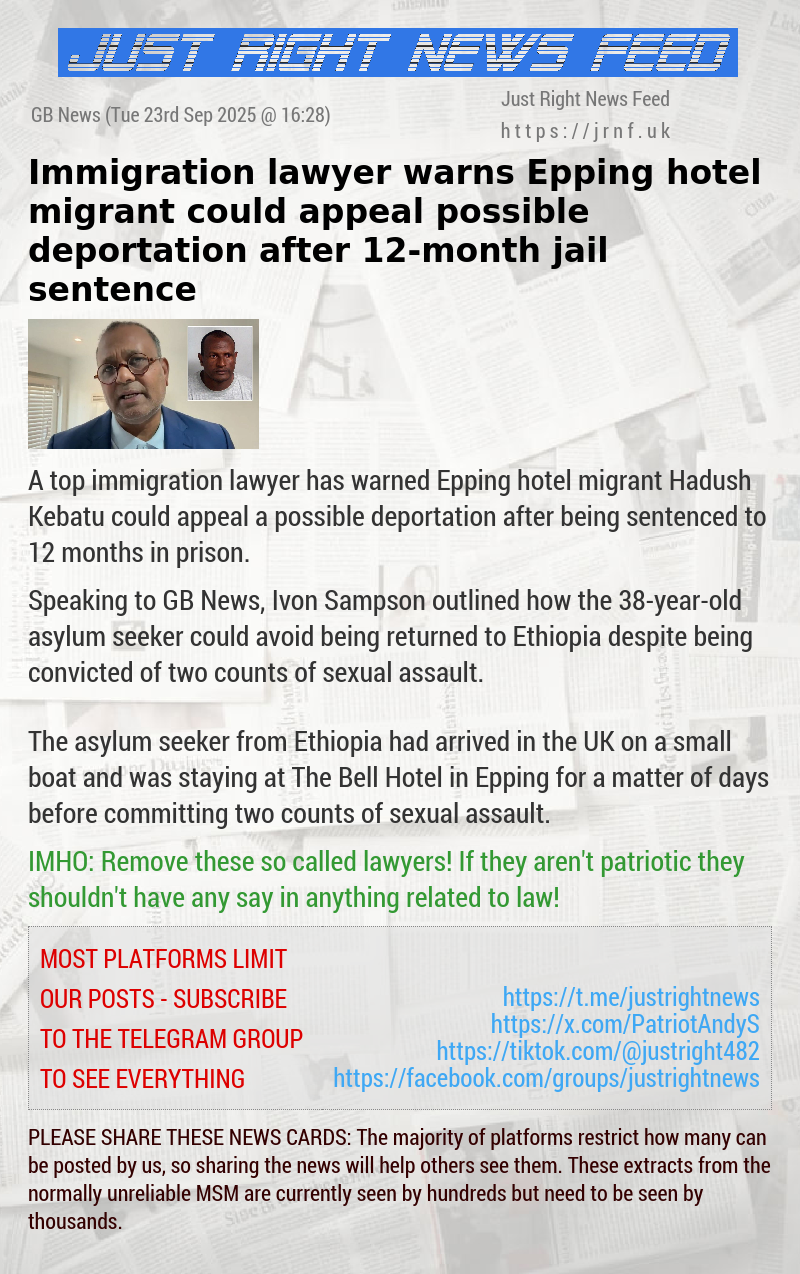 Immigration lawyer warns Epping hotel migrant could appeal possible deportation after 12—month jail sentence