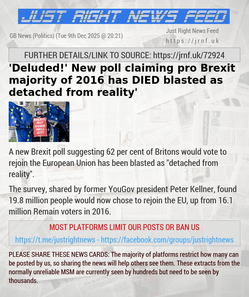 ’Deluded!’ New poll claiming pro—Brexit majority of 2016 has DIED blasted as ‘detached from reality’