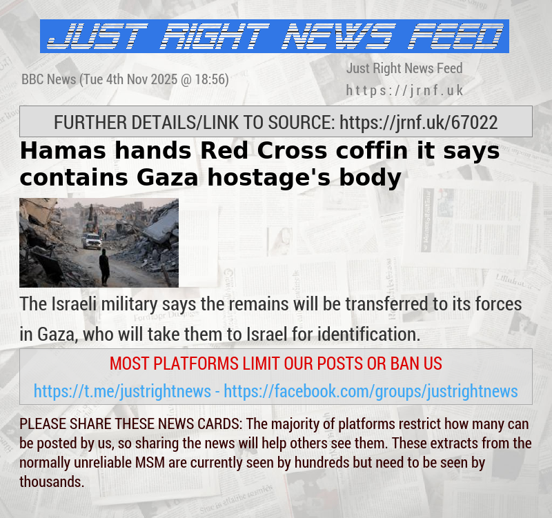 Hamas hands Red Cross coffin it says contains Gaza hostage’s body