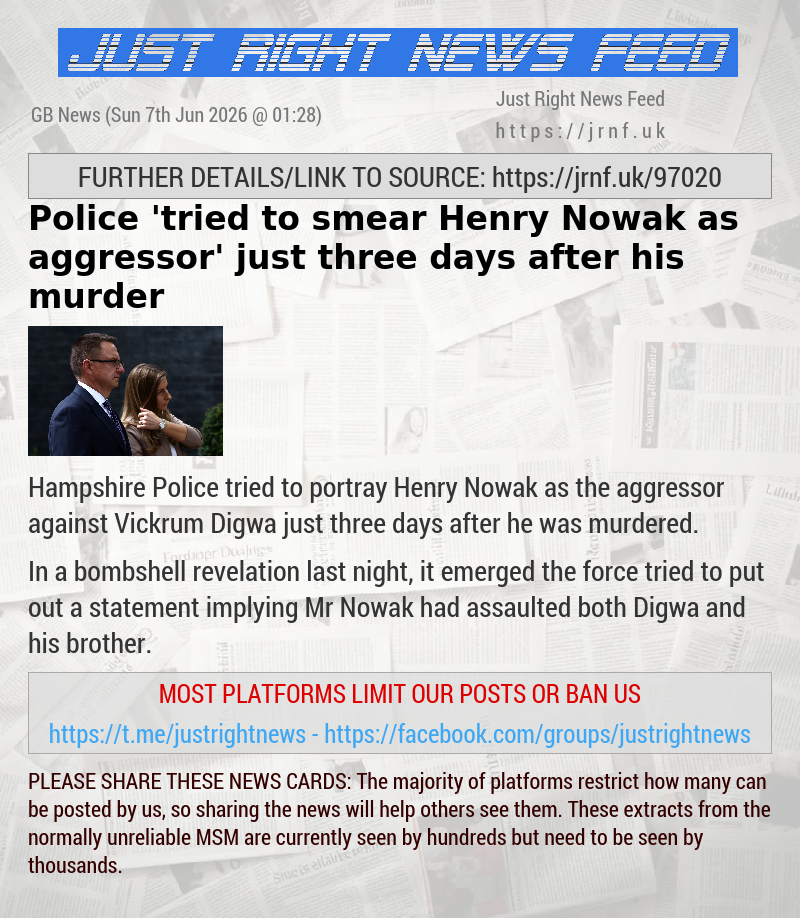 Police ’tried to smear Henry Nowak as aggressor’ just three days after his murder
