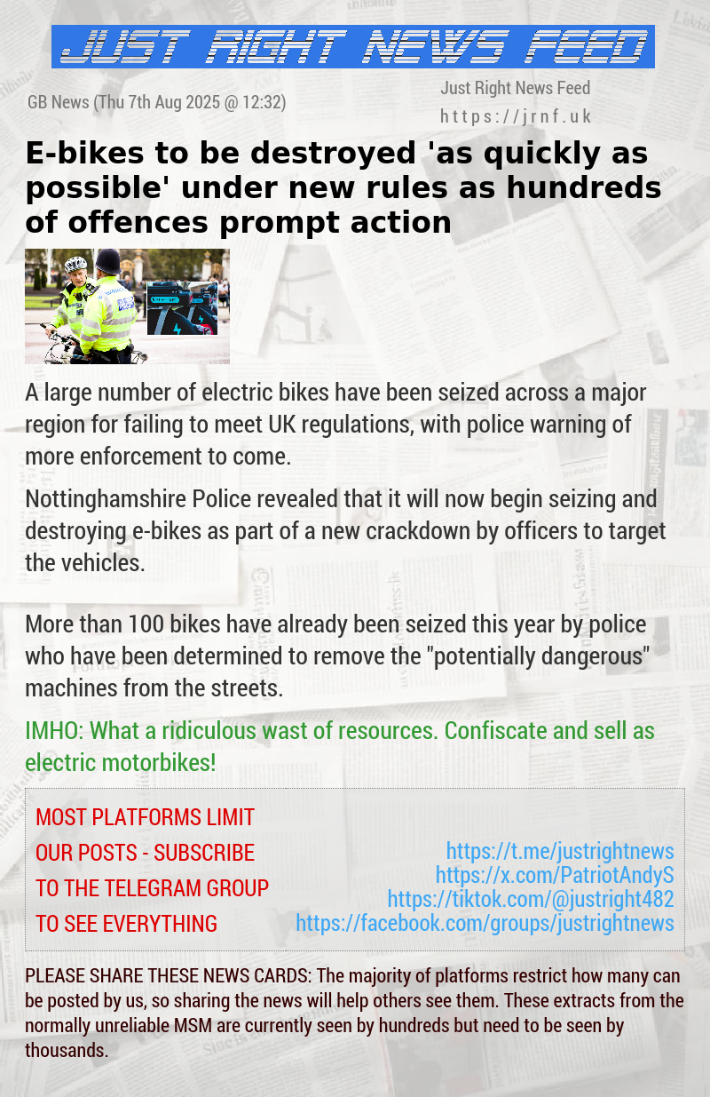 E—bikes to be destroyed ’as quickly as possible’ under new rules as hundreds of offences prompt action