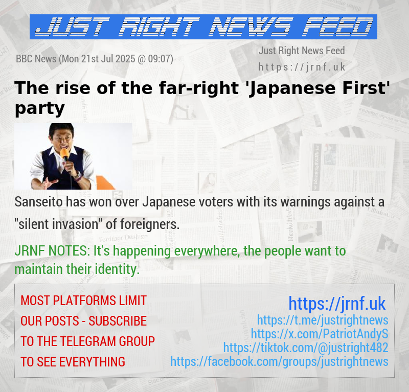The rise of the far—right ’Japanese First’ party