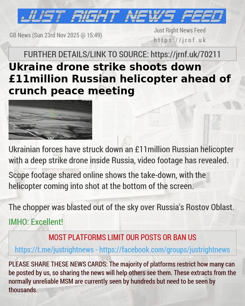 Ukraine drone strike shoots down &pound;11million Russian helicopter ahead of crunch peace meeting