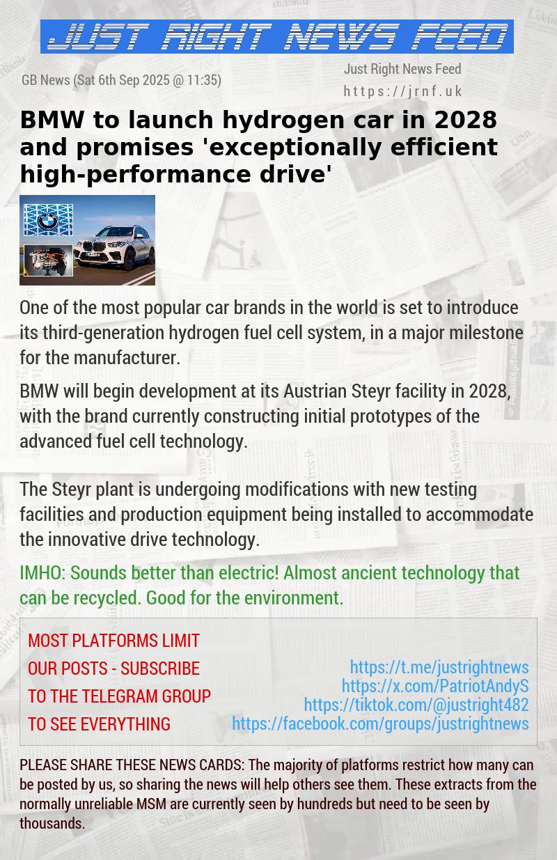 BMW to launch hydrogen car in 2028 and promises ’exceptionally efficient high—performance drive’