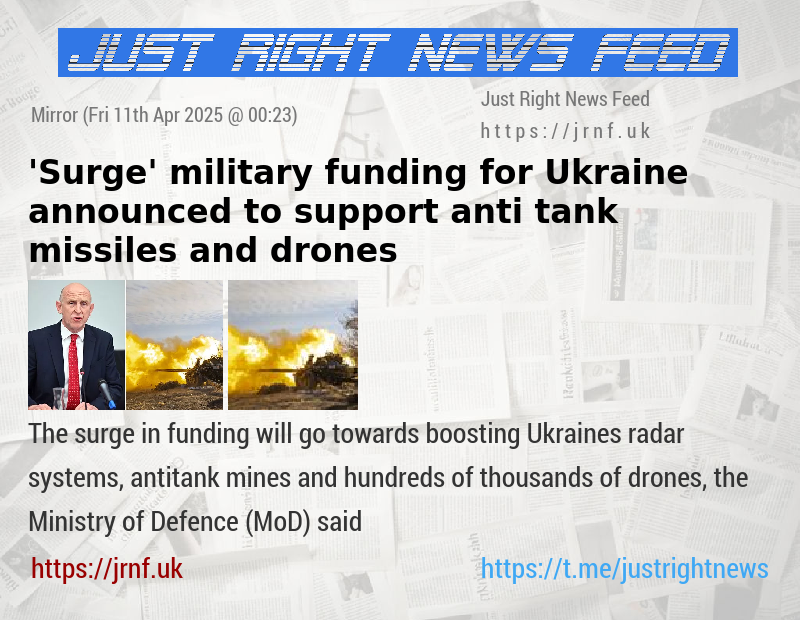 ’Surge’ military funding for Ukraine announced to support anti—tank missiles and drones