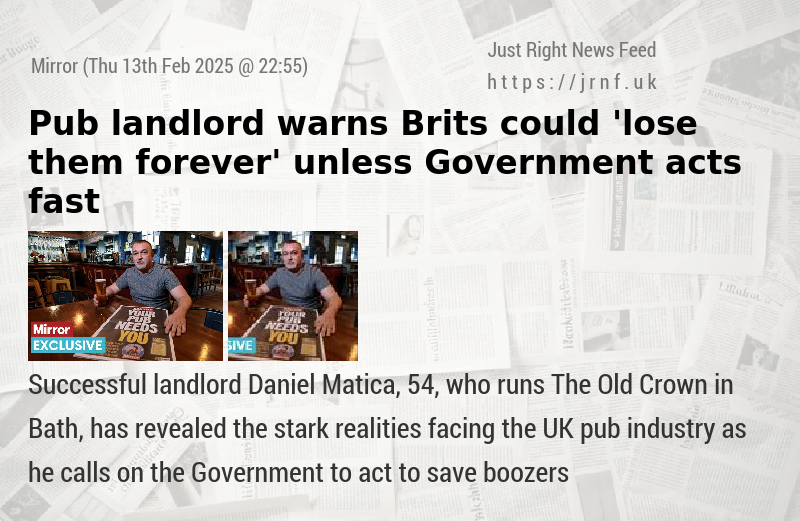 Pub landlord warns Brits could ’lose them forever’ unless Government acts fast