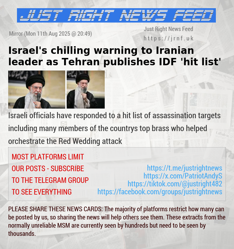 Israel’s chilling warning to Iranian leader as Tehran publishes IDF ’hit list’