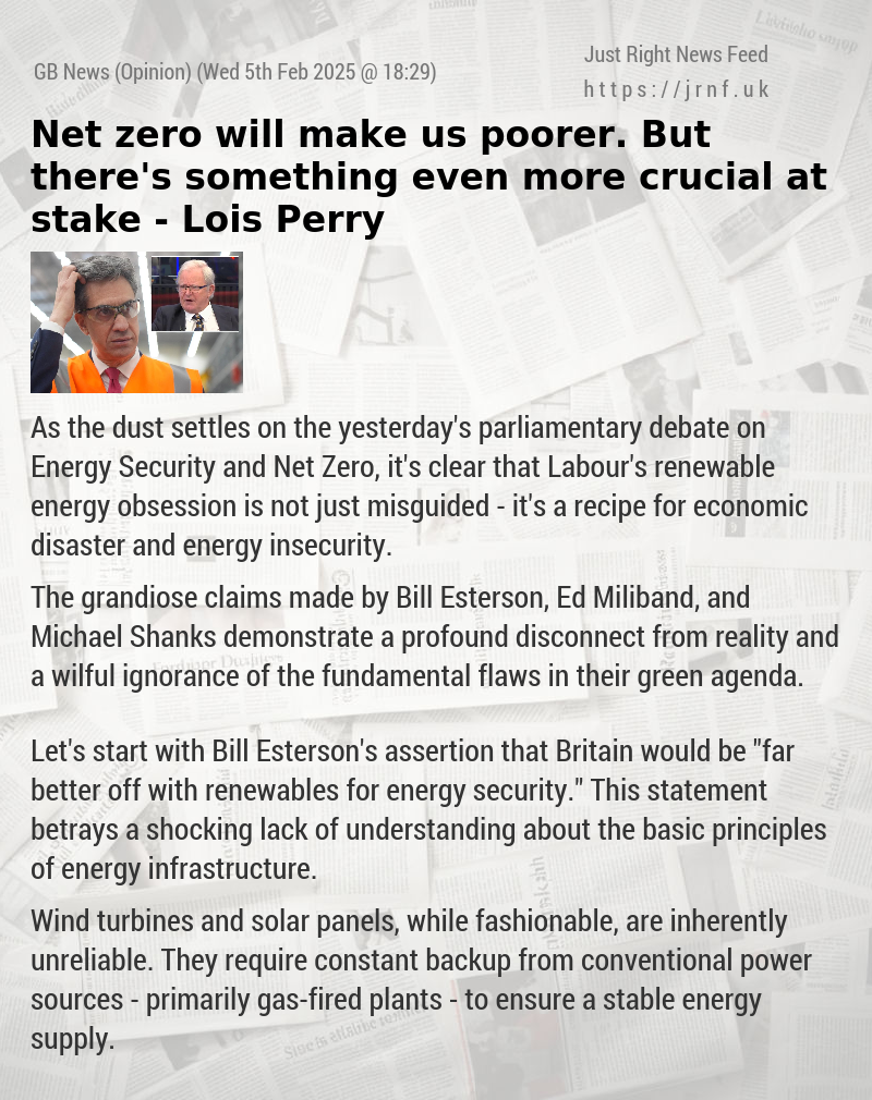 Net zero will make us poorer. But there’s something even more crucial at stake — Lois Perry