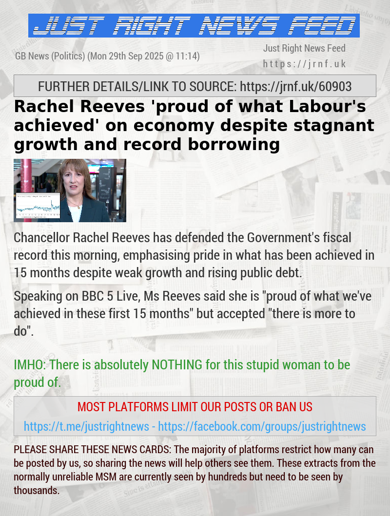 Rachel Reeves ’proud of what Labour’s achieved’ on economy despite stagnant growth and record borrowing