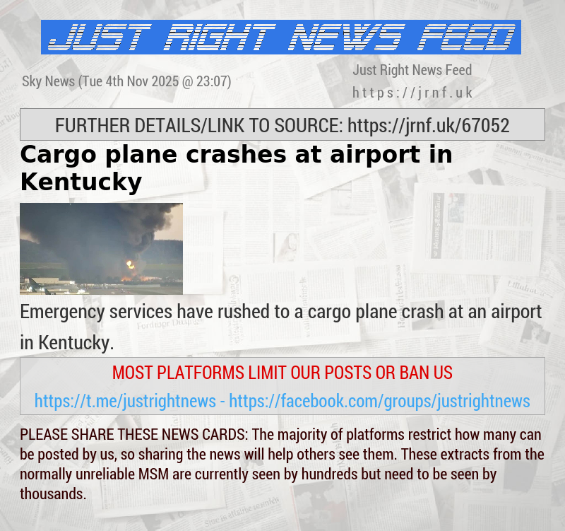 Cargo plane crashes at airport in Kentucky