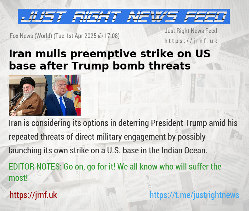 Iran mulls preemptive strike on US base after Trump bomb threats