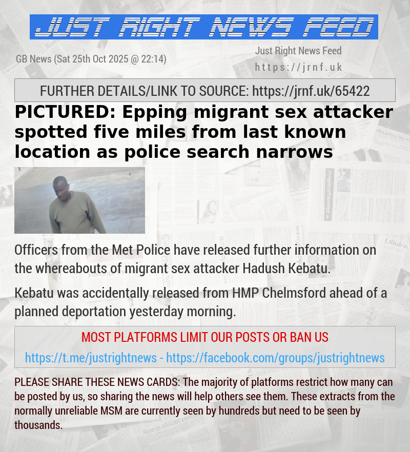 PICTURED: Epping migrant sex attacker spotted five miles from last known location as police search narrows