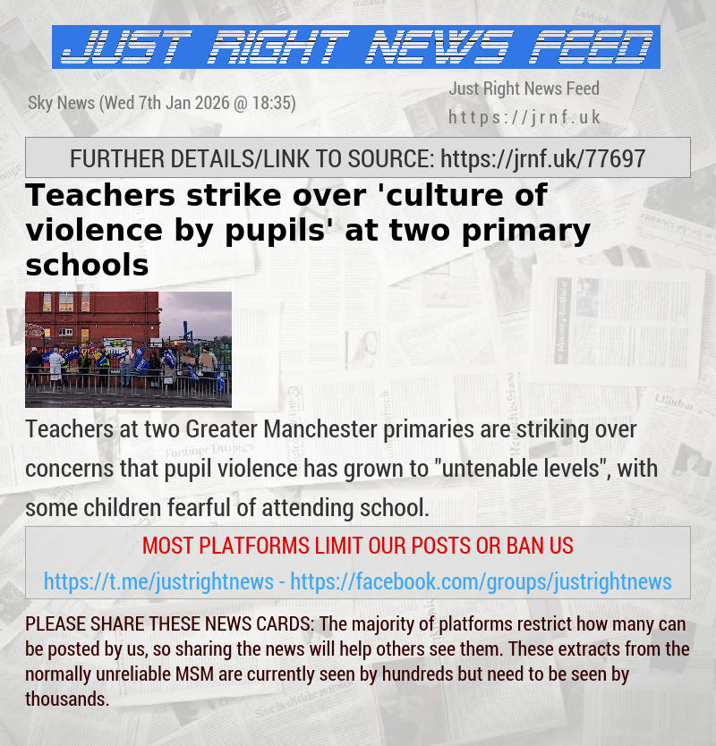 Teachers strike over ’culture of violence by pupils’ at two primary schools