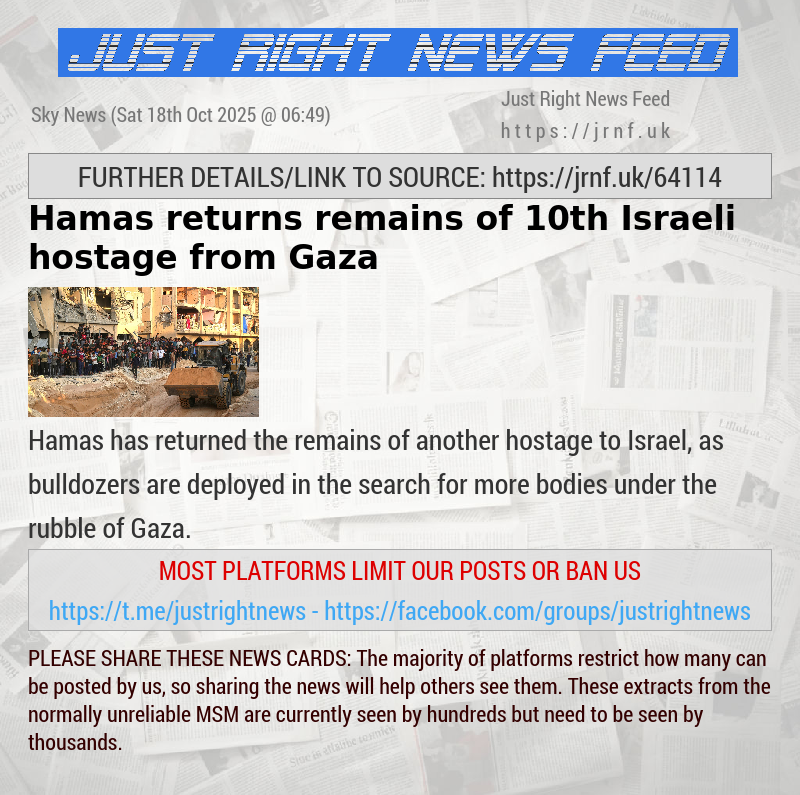 Hamas returns remains of 10th Israeli hostage from Gaza