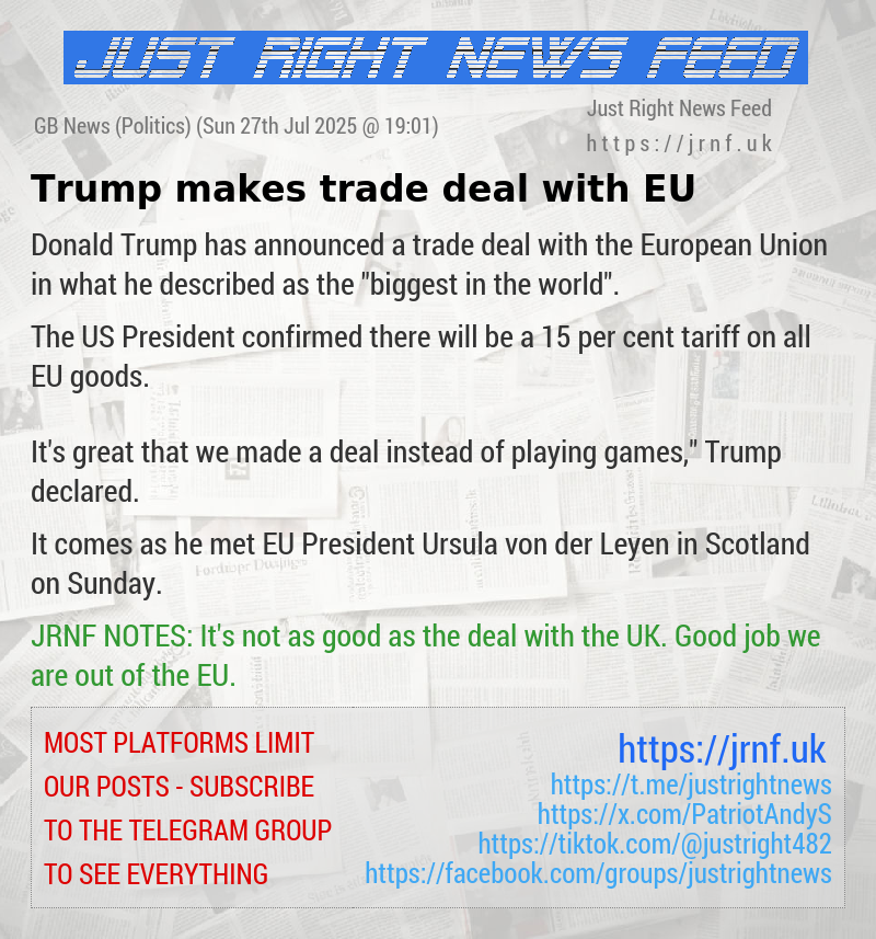 Trump makes trade deal with EU